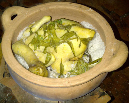 gà hấp sả, gà hấp muối sả, món ngon