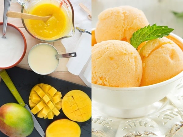 Cách làm kem xoài sữa chua vị chanh