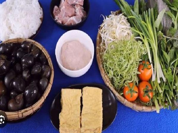 cách nấu bún ốc không cần giấm bỗng: nguyên liệu