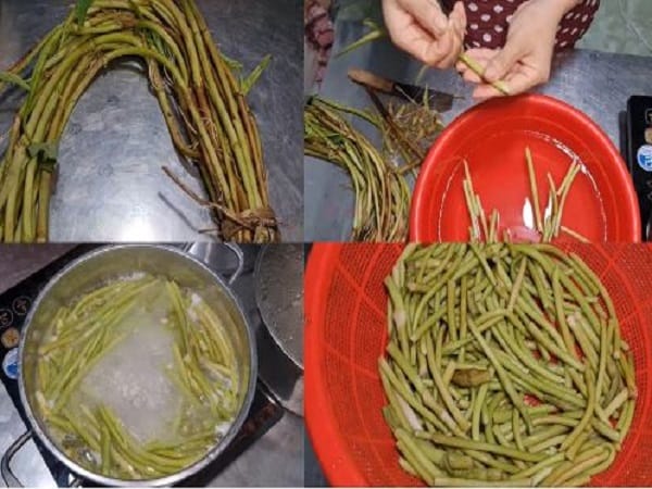 Sơ chế bồng khoai đúng cách