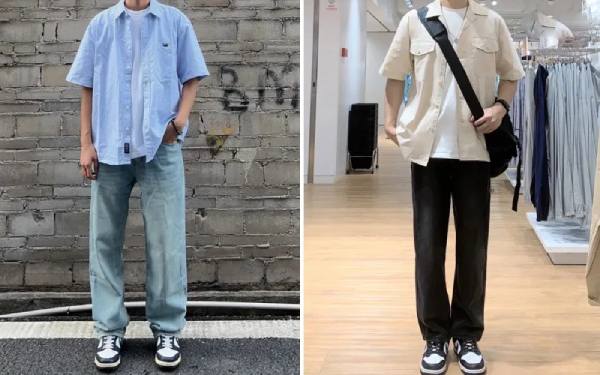 Phối áo sơ mi tay ngắn với jeans – Vừa cá tính vừa thoải mái